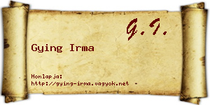 Gying Irma névjegykártya